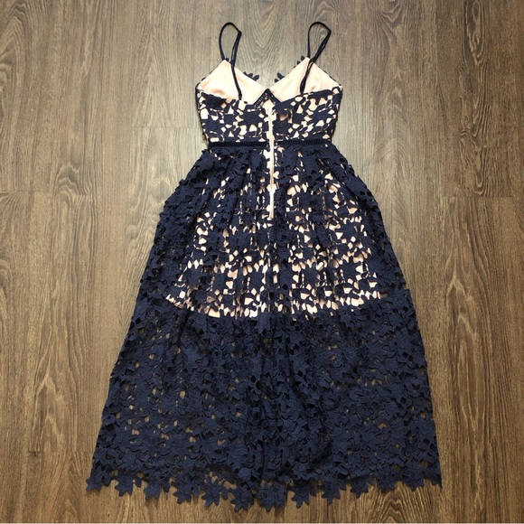 Aqua Lace Overlay Midi Dress - Picture 12 of 16